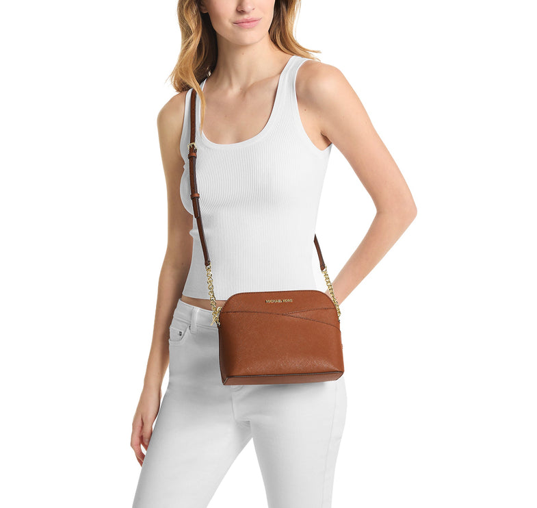 Michael Kors Women's Jet Set Travel Medium Dome Crossbody Bag Luggage