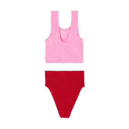HUNZA G Kids Duo Lyra Bikini Bubblegum/Red