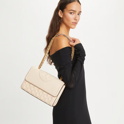 Tory Burch Women's Fleming Convertible Shoulder Bag New Cream