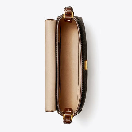 Tory Burch Women's Mini Leather Flap Shoulder Bag Black