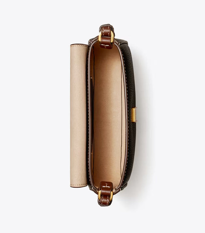 Tory Burch Women's Mini Leather Flap Shoulder Bag Black