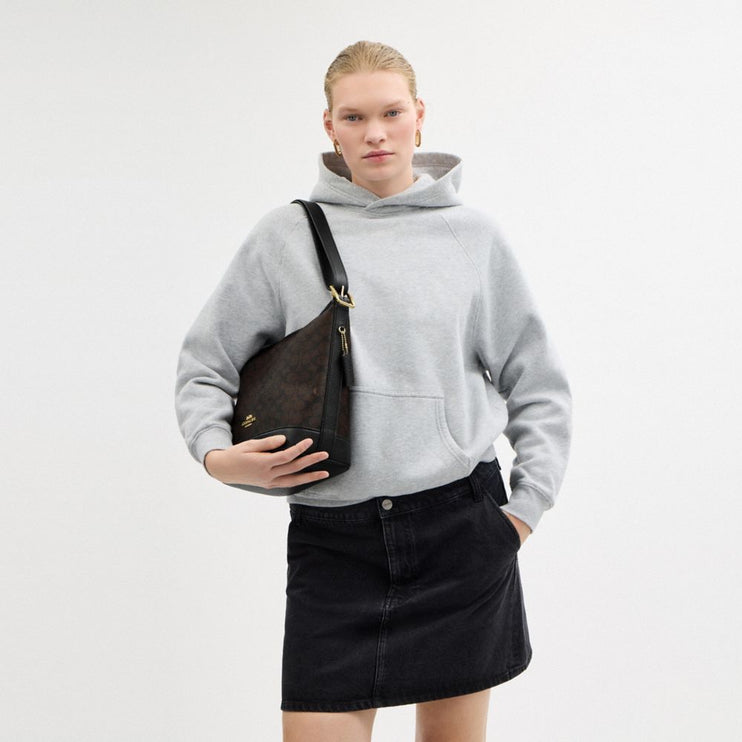 Coach Women's Jude Bag In Signature Canvas Gold/Walnut/Black