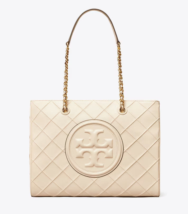 Tory Burch Women's Fleming Soft Chain Tote New Cream