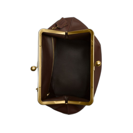 Coach Women's Large Kisslock Frame Bag Brass/Dark Brown