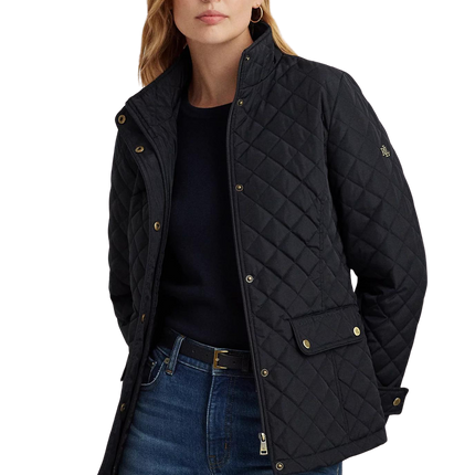 Ralph Lauren Women's Diamond-Quilted Mockneck Jacket  Dark Navy