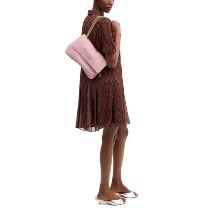 Coach Women's Elodie Crossbody Bag In Loved Denim With Quilting Gold/Light Pink