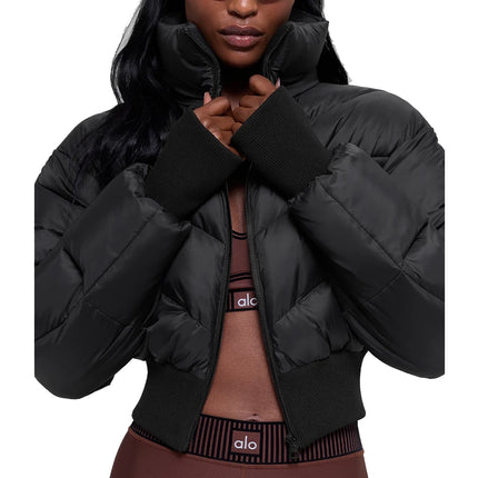 alo Women's Cropped Atmosphere Puffer Black