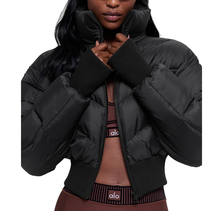 alo Women's Cropped Atmosphere Puffer Black