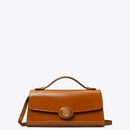 Tory Burch Women's Mini Robinson Spazzolato Crossbody DARK SIENNA