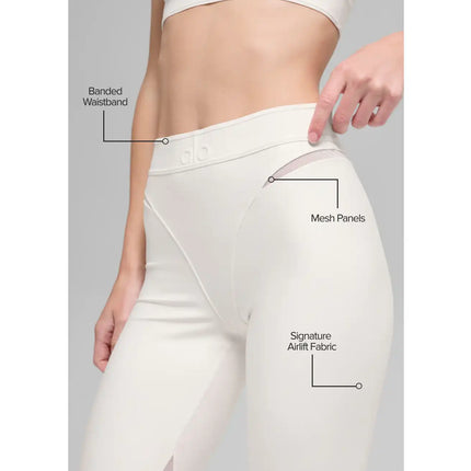 alo Women's Airlift High-Waist 7/8 Rebel Legging Ivory