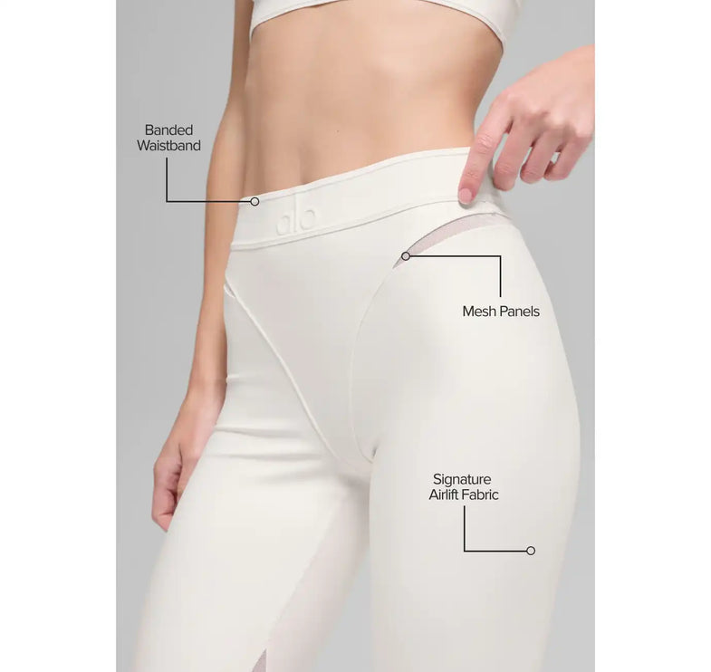 alo Women's Airlift High-Waist 7/8 Rebel Legging Ivory