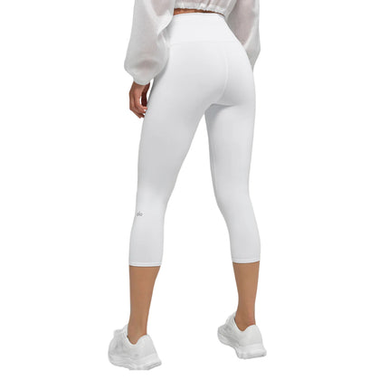 alo Women's High-Waist Airbrush Capri White