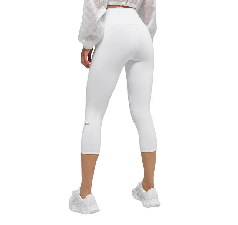 alo Women's High-Waist Airbrush Capri White