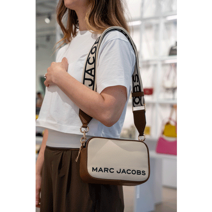 Marc Jacobs Women's Flash Leather Crossbody Bag Colorblock Iced Coffee Multi