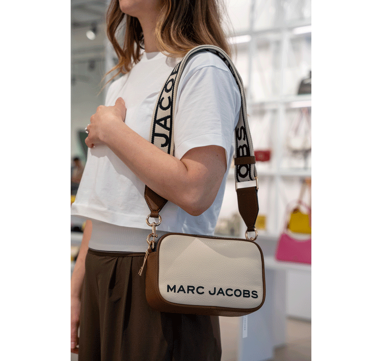 Marc Jacobs Women's Flash Leather Crossbody Bag Colorblock Iced Coffee Multi