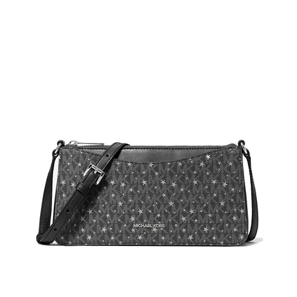Michael Kors Women's Arden Medium Printed Signature Logo Crossbody Bag Black