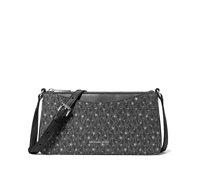 Michael Kors Women's Arden Medium Printed Signature Logo Crossbody Bag Black