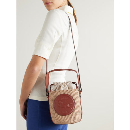 Chloé Women's Small Horse Medal Woody Basket Natural/Brown