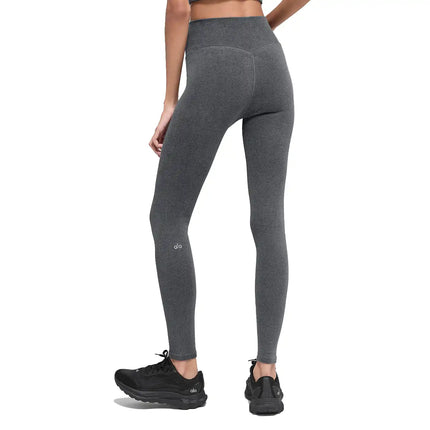 alo Women's Seamless High-Waist Two Tone Rib Legging Dark Misty Grey Heather