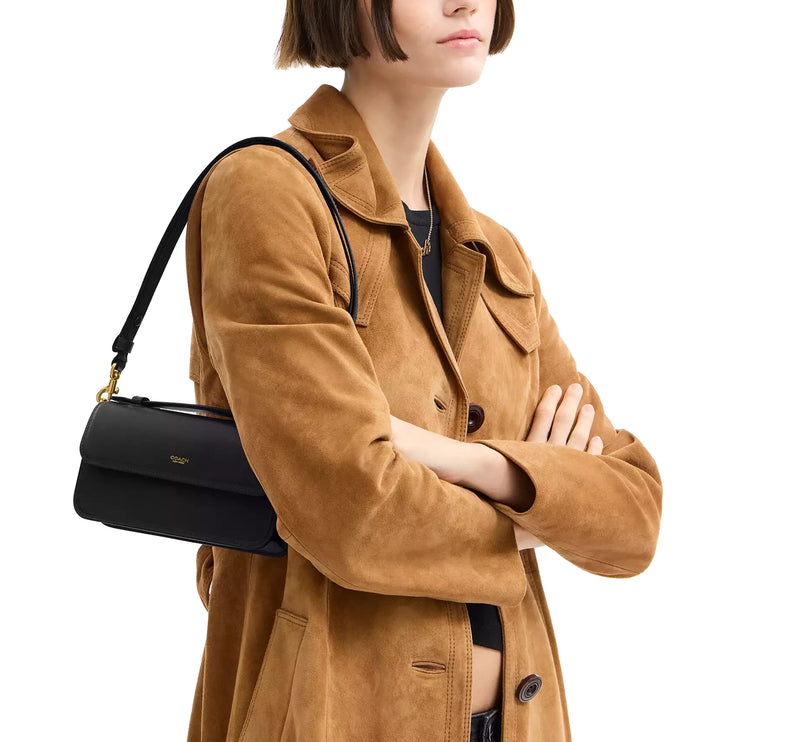Coach Women's New York Elora Top Handle Crossbody Bag Brass/Black