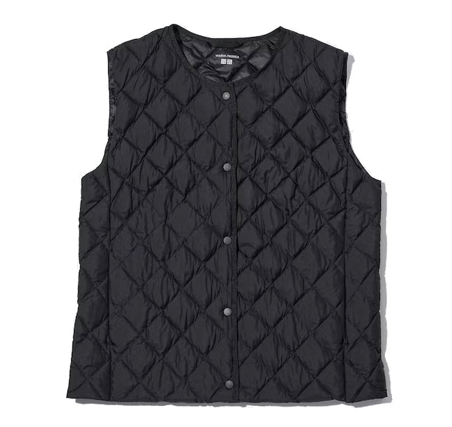 Uniqlo Women's Pufftech Quilted Vest (Warm Padded) 09 Black