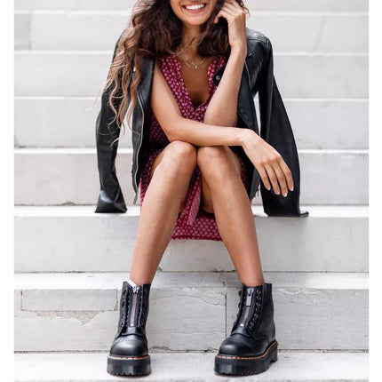 Dr. Martens Unisex Sinclair Millet Nappa Leather Platform Boots Black