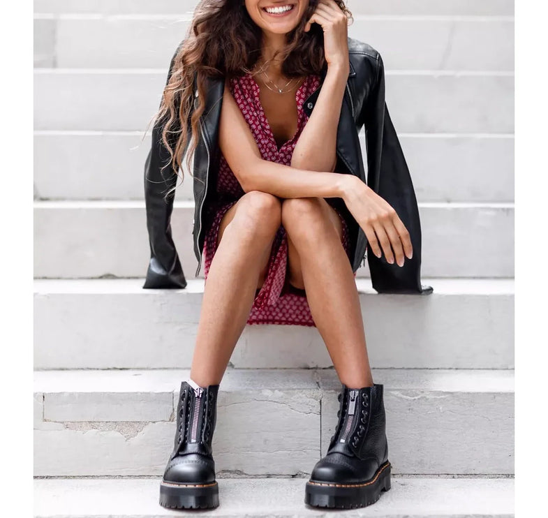 Dr. Martens Unisex Sinclair Millet Nappa Leather Platform Boots Black