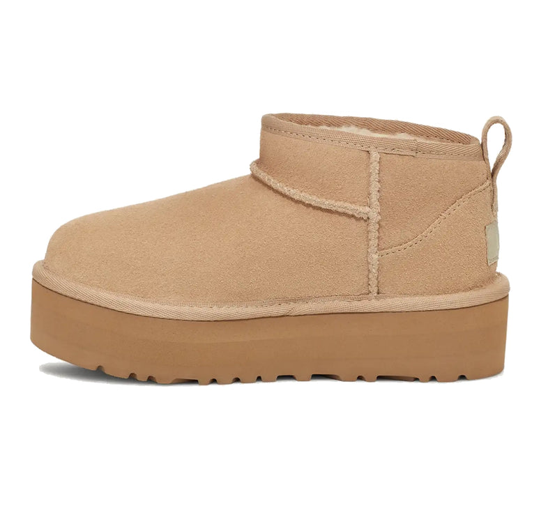 UGG Classic Ultra Mini Platform çocuk botu, bej (sand) süet