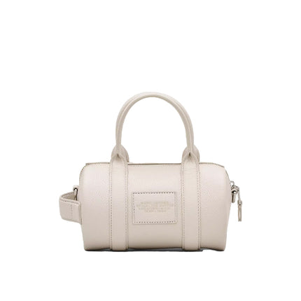 Marc Jacobs Women's The Leather Mini Duffle Bag Cotton Silver - Özel Fiyat