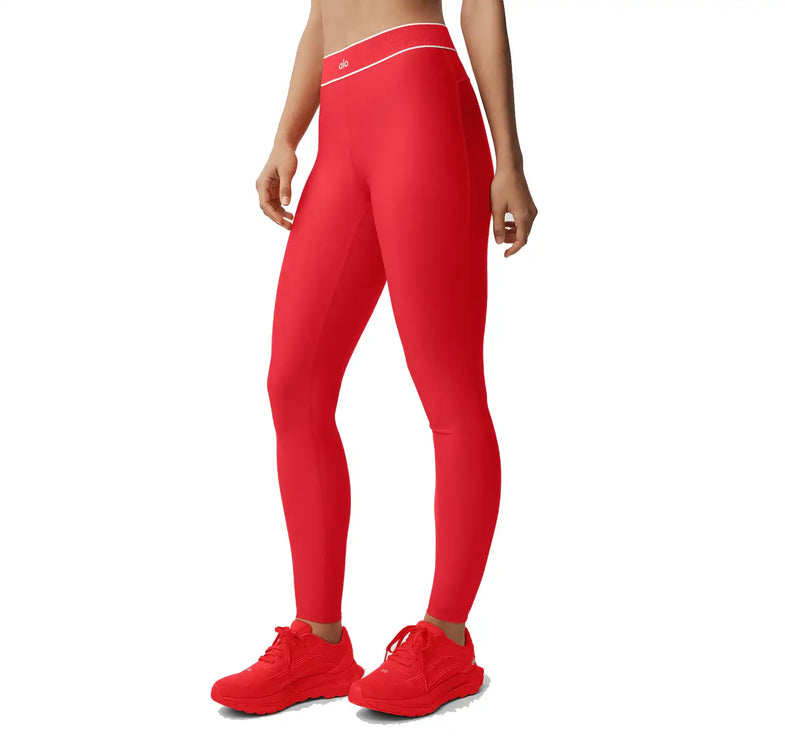 alo Women's Airlift High-Waist Alignment Legging Bright Red/White