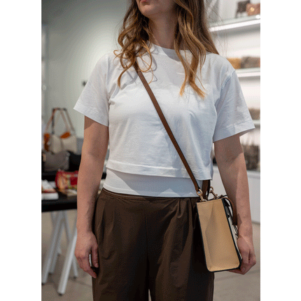 Marc Jacobs Women's Mini Grind Colorblock Leather Tote Smoked Almond Multi