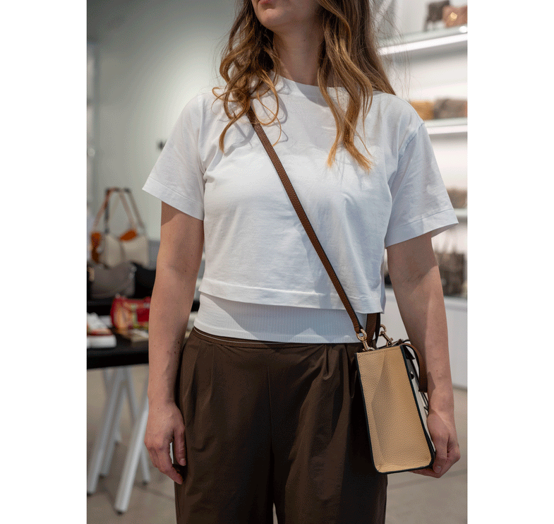 Marc Jacobs Women's Mini Grind Colorblock Leather Tote Smoked Almond Multi