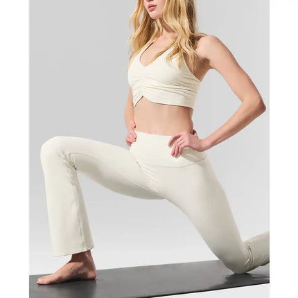 alo Women's Airbrush High-Waist 7/8 Bootcut Legging Ivory