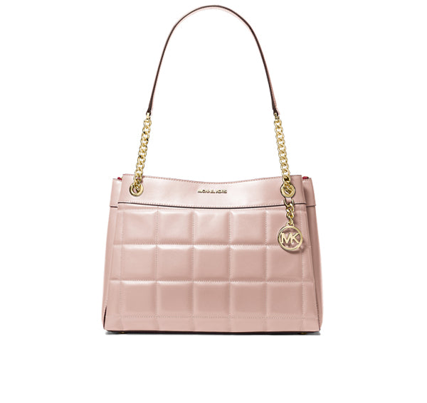 Michael Kors Women's Susan Medium Quilted Leather Tote Bag Soft Pink