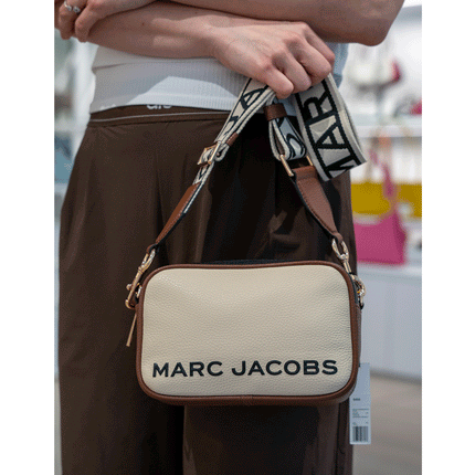 Marc Jacobs Women's Flash Leather Crossbody Bag Colorblock Iced Coffee Multi