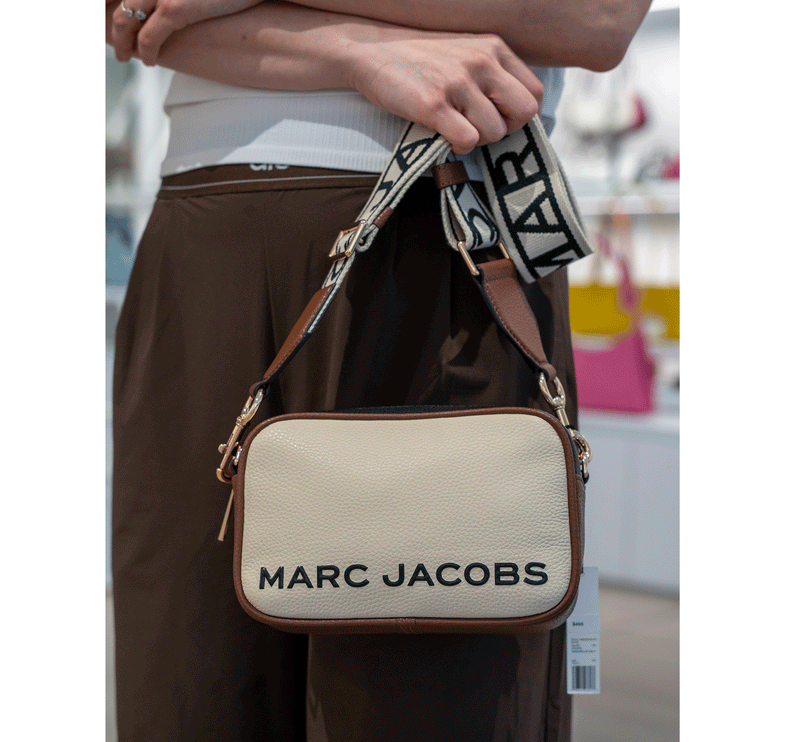 Marc Jacobs Women's Flash Leather Crossbody Bag Colorblock Iced Coffee Multi