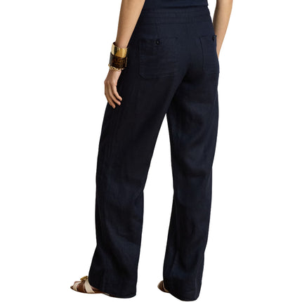 Polo Ralph Lauren Women's Linen Wide-Leg Pant Lauren Navy