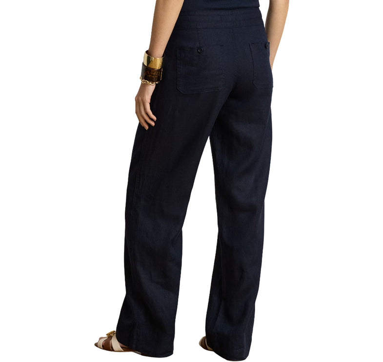 Polo Ralph Lauren Women's Linen Wide-Leg Pant Lauren Navy