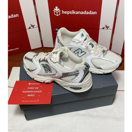 New Balance 530 Sea Salt with White and Marsh Green MR530SX  Hemen Kargoda