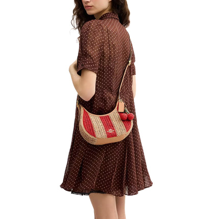 Coach Women's Emily Shoulder Bag With Charm Gold/Red/Tan