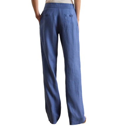 Polo Ralph Lauren Women's Linen Wide-Leg Pant Carson Blue