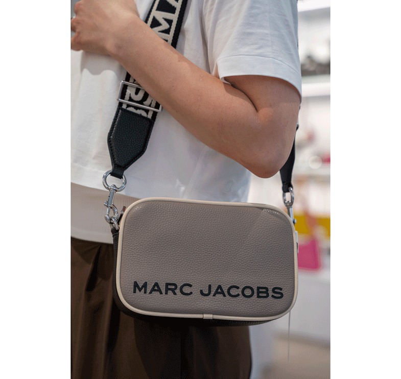 Marc Jacobs Women's Flash Leather Crossbody Bag Colorblock Grey Multi