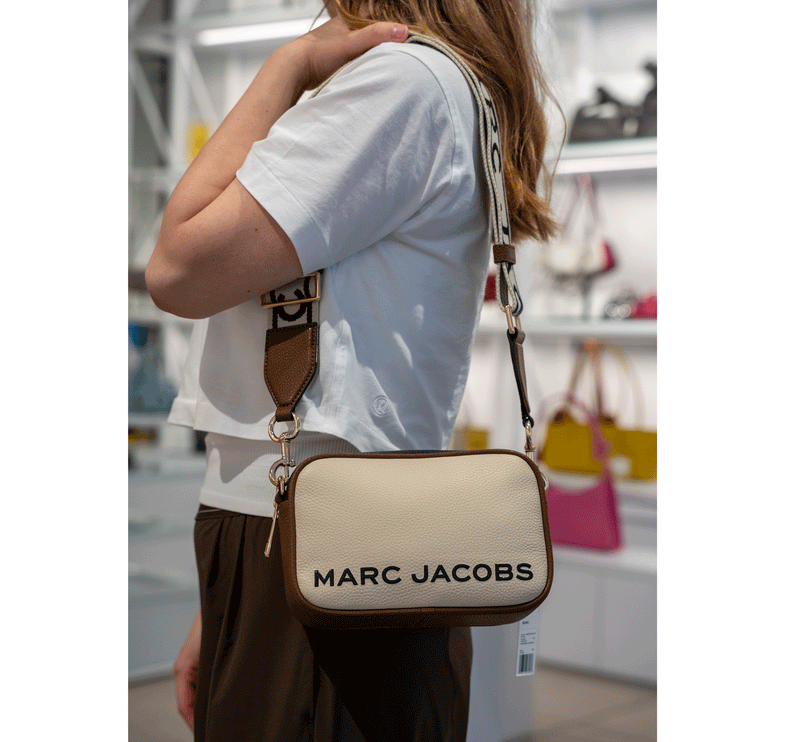 Marc Jacobs Women's Flash Leather Crossbody Bag Colorblock Iced Coffee Multi