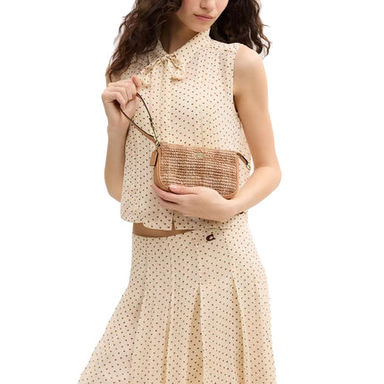 Coach Women's Nolita 19 With Gingham Print Gold/Tan
