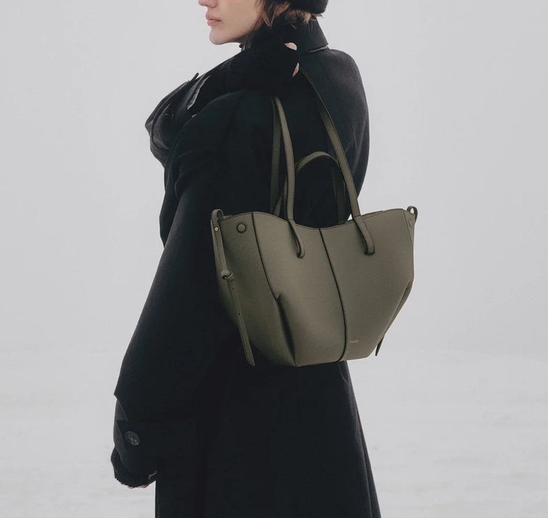 Polène Women's Cyme Mini Edition Textured Smoky Green