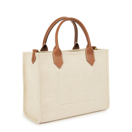 Balmain Women's B-Army Small Canvas Tote Bag Beige