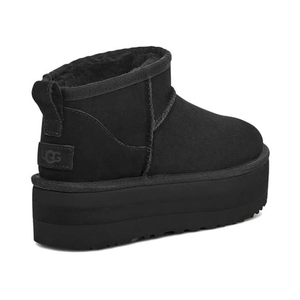 UGG Classic Ultra Mini Platform kadın botu, siyah süet