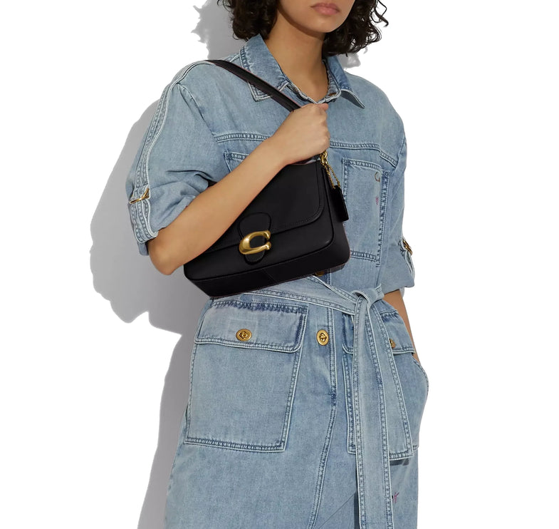 Coach Women's Soft Tabby Shoulder Bag Brass/Black