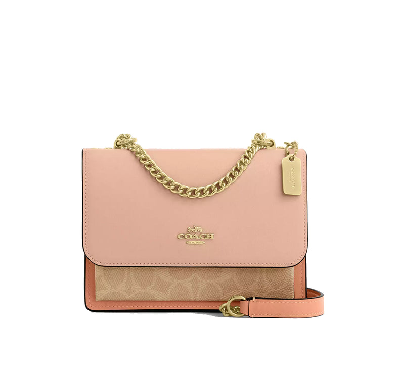 Coach Women's Mini Klare Crossbody Bag In Colorblock Signature Canvas Gold/Cream/Sand