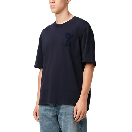 AMI Alexandre Mattiussi Unisex Ami de Coeur Patch T-Shirt Navy Blue
